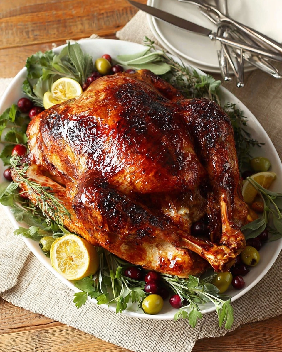 A clear, scalloped glass dish filled with bright red cranberry sauce containing whole and chopped cranberries, showing a glossy, thick texture; a blue and white patterned spoon rests inside the sauce, angled upward. Around the dish, whole fresh cranberries are scattered on a white marbled surface. In the blurred background, there is a white plate with blue floral patterns and some crackers visible. Photo taken with an iphone --ar 4:5 --v 7