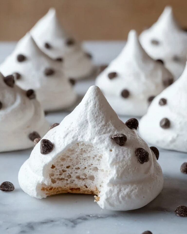 Forgotten Cookies: Crispy Meringue Treats with Chocolate Chips and Whipped Cream Recipe