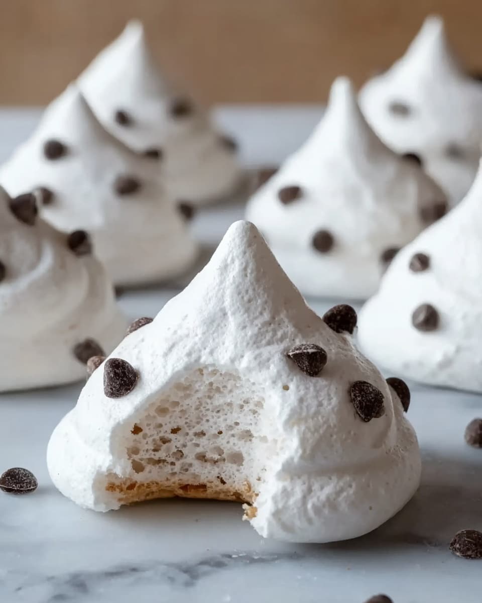 Forgotten Cookies: Crispy Meringue Treats with Chocolate Chips and Whipped Cream Recipe