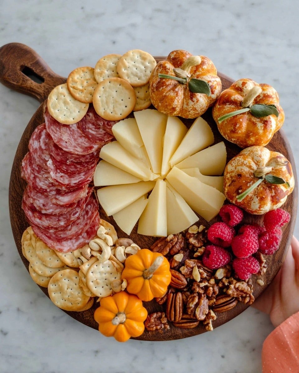 The image shows six small pumpkin-shaped baked pastries placed on a wooden board. Each pastry is golden brown with darker browned spots and has six distinct segments that create the pumpkin shape. A small pretzel stick is inserted at the top of each pastry, resembling a pumpkin stem. The surface underneath is textured wood, and the focus is on the closer pastries with a soft background blur. photo taken with an iphone --ar 4:5 --v 7
