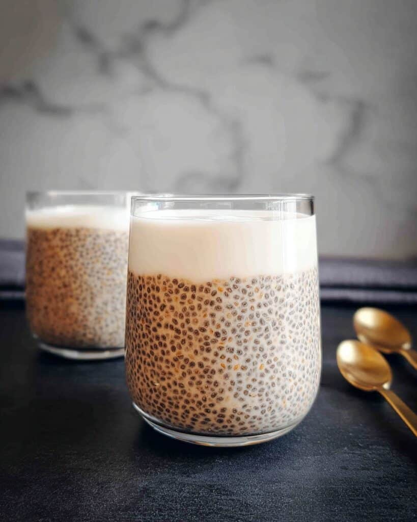 Bubble Tea Pudding with Chia and Salted Cream Foam Recipe