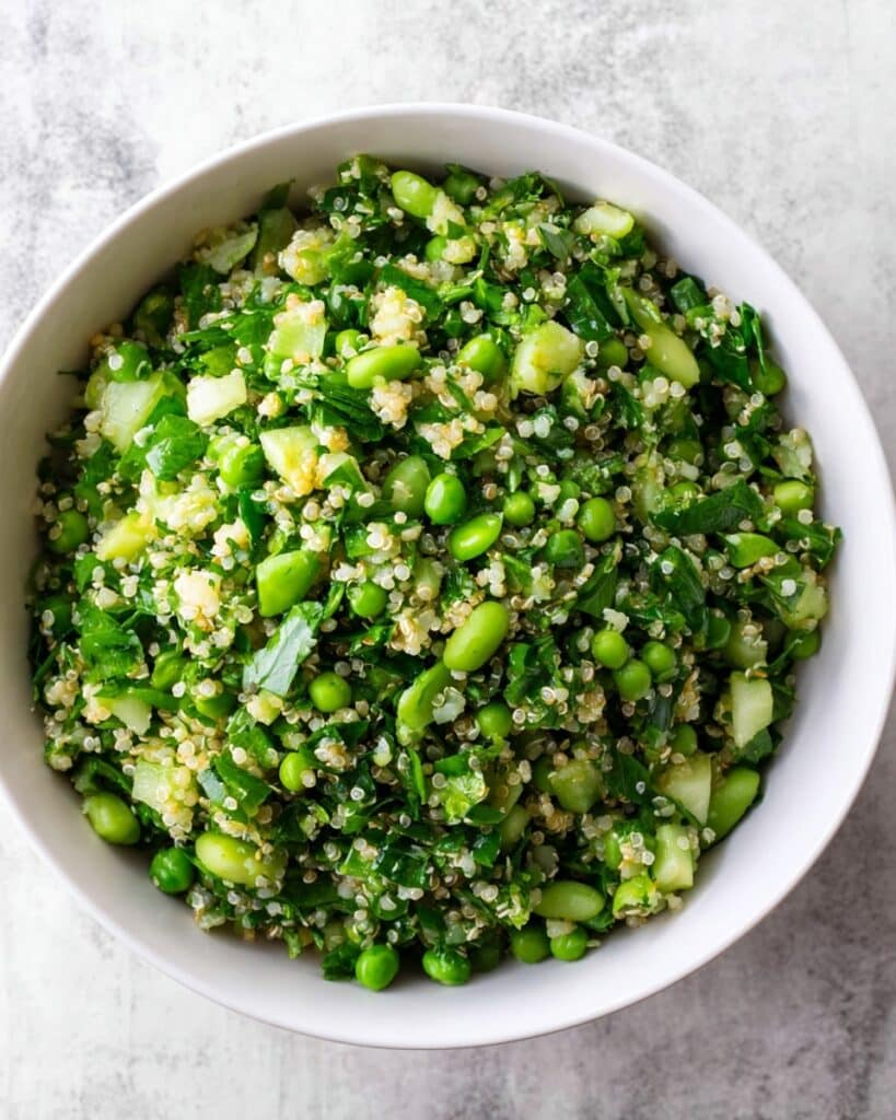 High-Protein Asian Salad with Quinoa, Edamame, and Fresh Vegetables Recipe