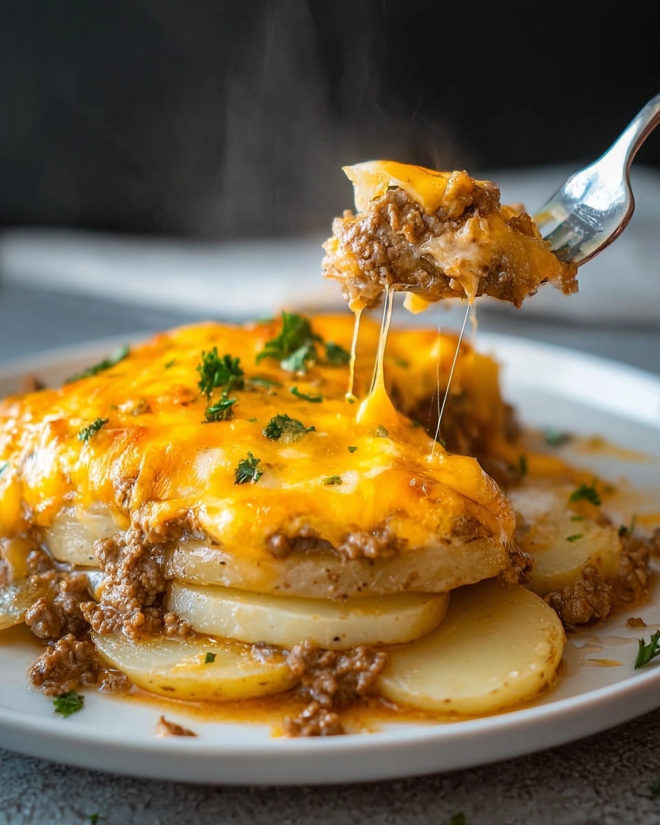 Irresistibly Cheesy Ground Beef and Potatoes Casserole Recipe