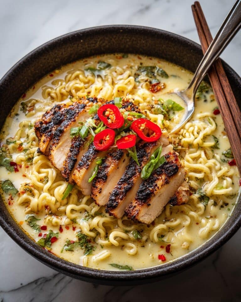 Creamy Garlic Fiery Chicken Ramen Recipe