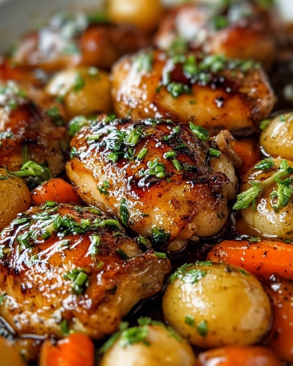 A close-up view of grilled chicken meatballs with a golden brown crust, speckled with green chopped herbs scattered evenly on top. The meatballs sit on a bed of cooked, soft carrots and potatoes, both lightly glazed, adding hints of orange and beige to the warm, glossy dish. The textures vary from the slightly crisp surface of the meat to the smooth, tender vegetables under them. The whole scene rests on a white marbled texture that enhances the colors and shine of the food. photo taken with an iphone --ar 4:5 --v 7