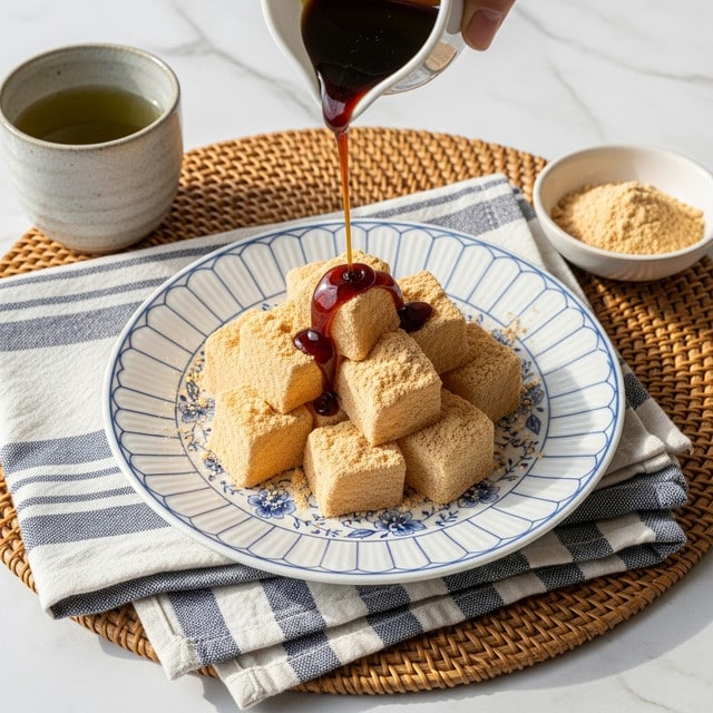 Warabi Mochi with Kinako and Kuromitsu Recipe