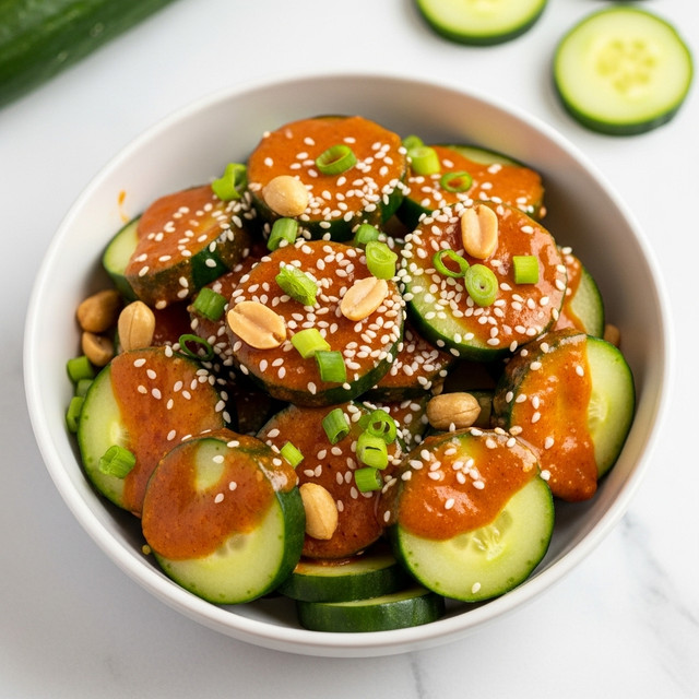Cucumbers in Spicy Peanut Sauce for a Zesty Refreshing Bite Recipe