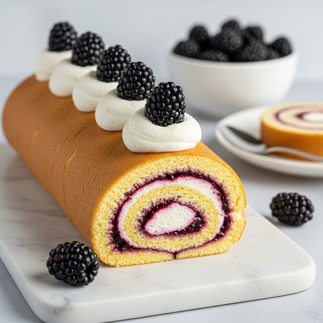 Blackberry Vanilla Swiss Roll Cake Recipe