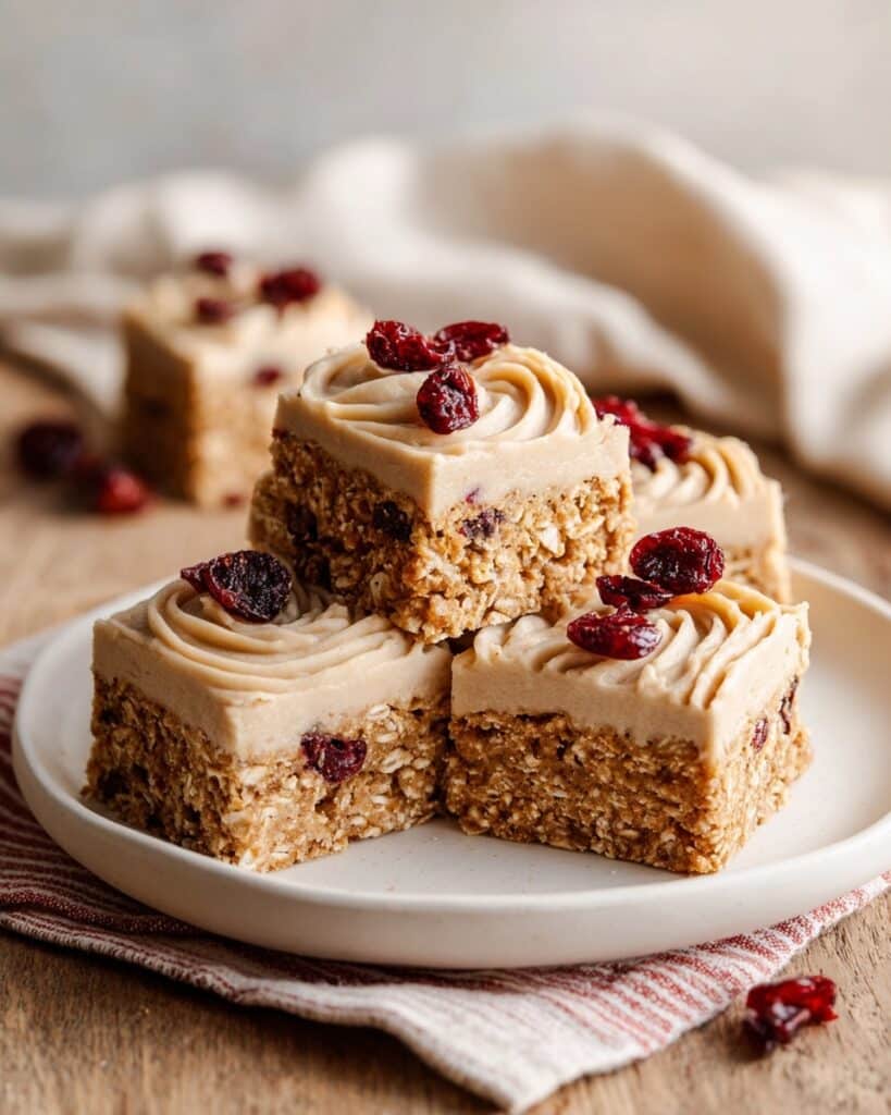 Frosted Oatmeal Cranberry Bars Recipe