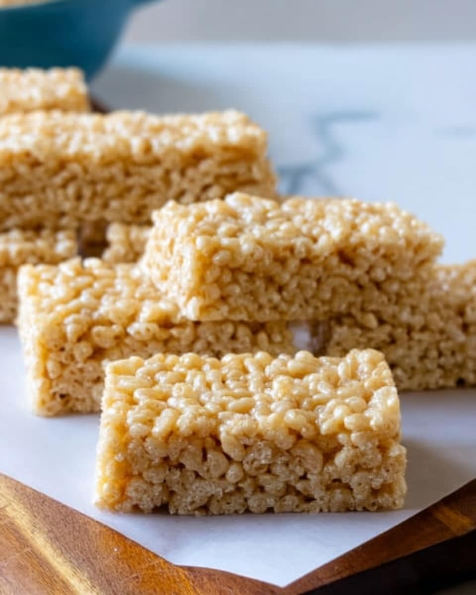 The image shows several rectangular sesame seed bars arranged in two rows on a sheet of white parchment paper, all placed on a wooden board. Each bar has a golden-brown color with a rough texture from the sesame seeds packed tightly together. The bars are thick, about one and a half times their width, and the bottom part looks slightly darker, suggesting a denser or caramelized layer. The background beyond the wooden board is blurred, and a round white object is partially visible at the top. The overall lighting is soft and natural. photo taken with an iphone --ar 4:5 --v 7
