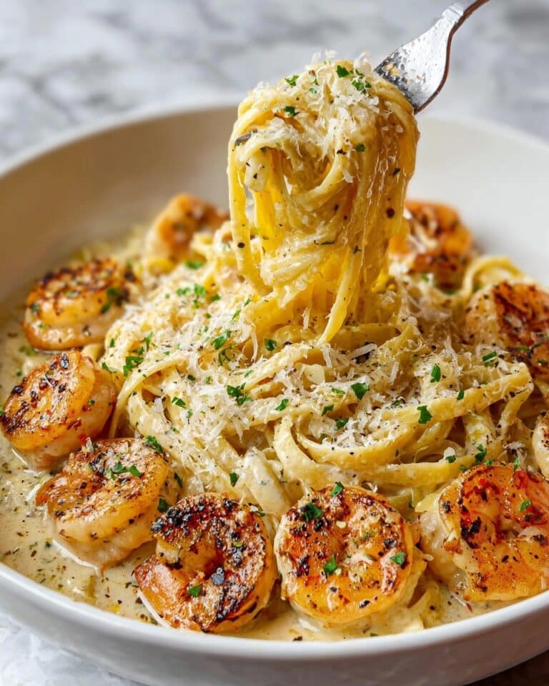 Shrimp Scampi Garlic Cream Pasta Recipe