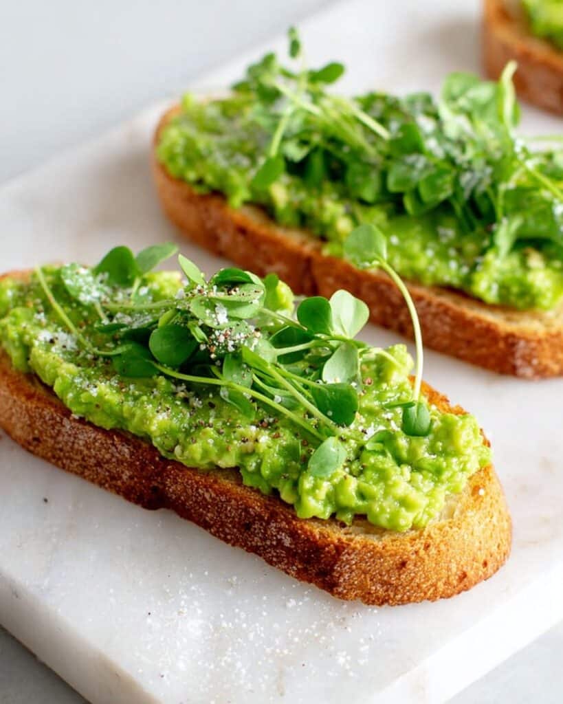 Pea Bruschetta with Parmesan and Lemon Recipe