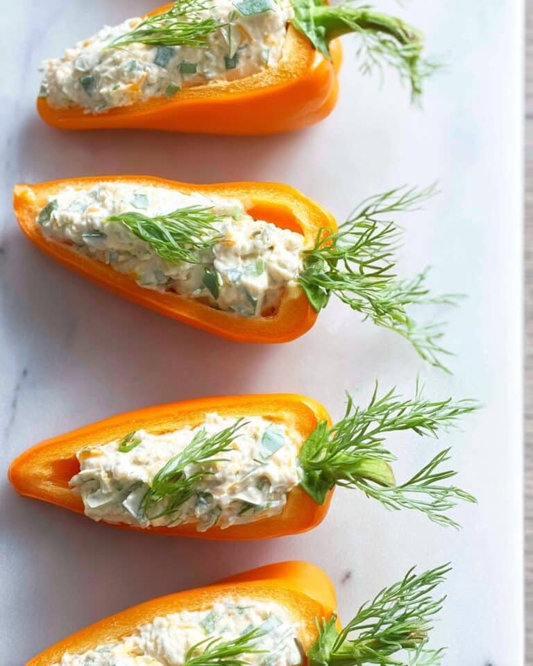 Mini Carrot Peppers Stuffed with Herb Cream Cheese Recipe