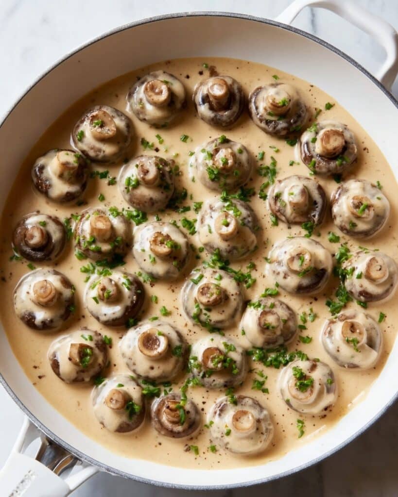 Creamy Garlic Mushrooms Recipe