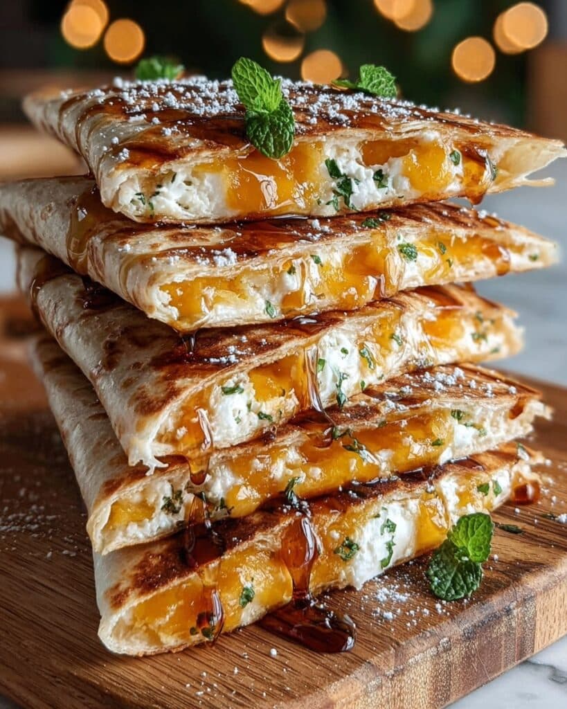 Sweet & Savory Peach Quesadillas Recipe