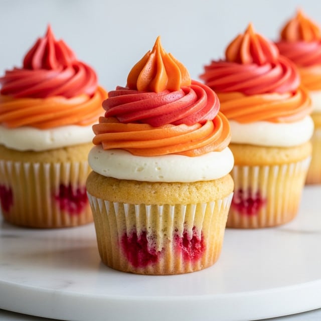 Mango Strawberry Sunset Cupcakes Recipe