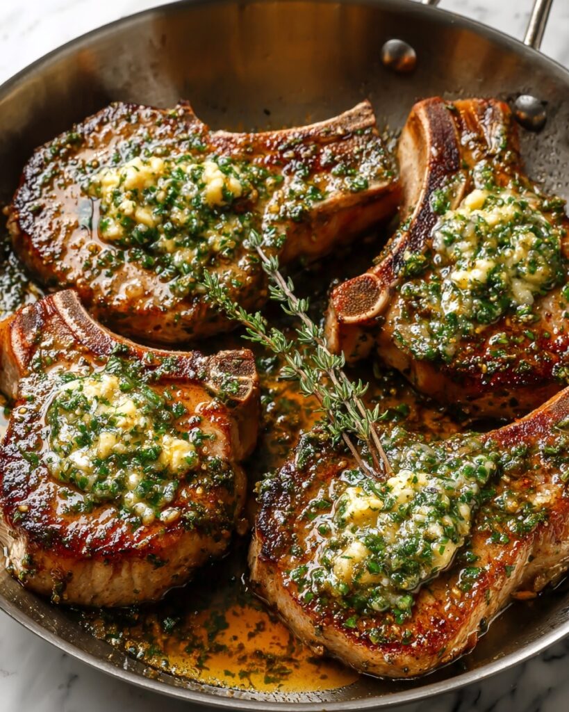Garlic Butter Pan Seared Pork Chops Recipe