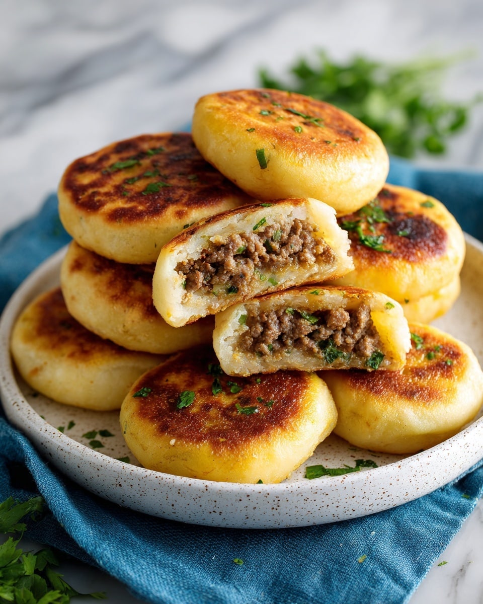 Simple Meat Stuffed Potato Cakes Recipe