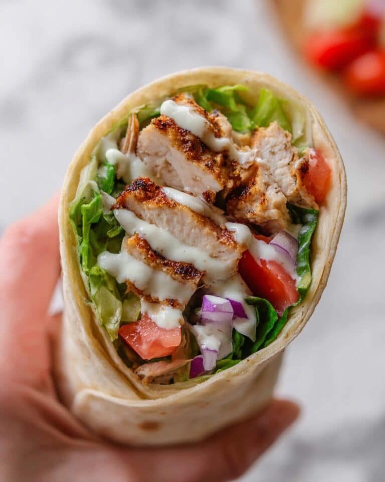 Grilled Chicken Wrap with Bacon, Ranch, and Fresh Veggies Recipe