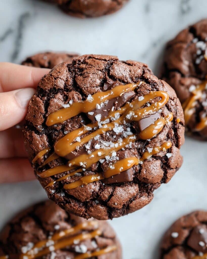 Double Chocolate Salted Caramel Cookies Recipe