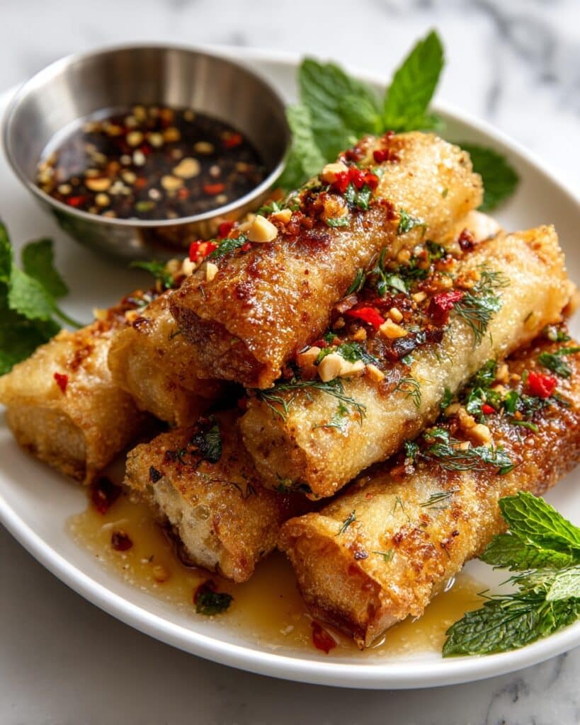 Oven Fried Feta Rolls with Chili Honey Recipe