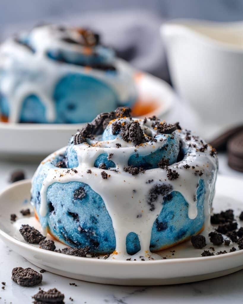 Cookie Monster Cinnamon Rolls – Blue Swirl Treat with Chocolate Cookies Recipe