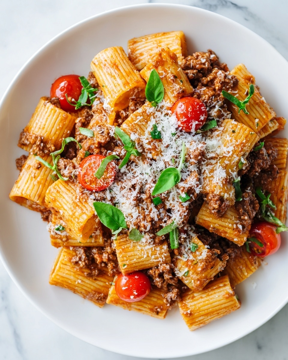 Rigatoni Bolognese with Chorizo Recipe