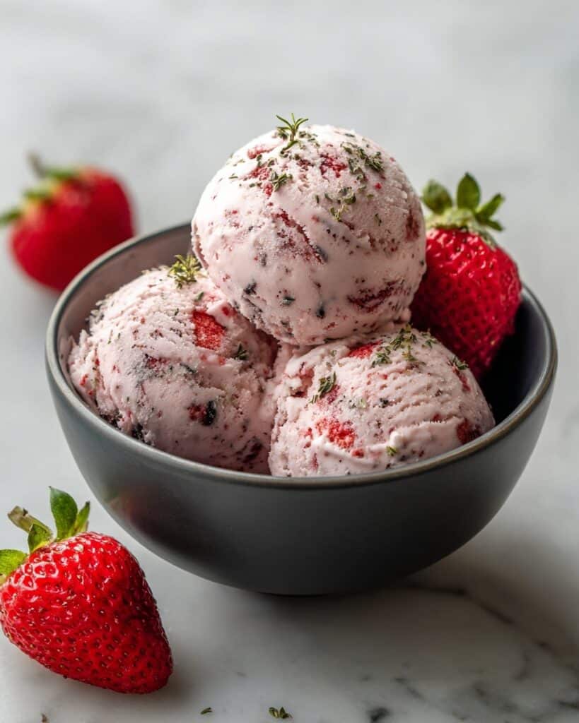Roasted Strawberries & Lime Basil Ice Cream Recipe