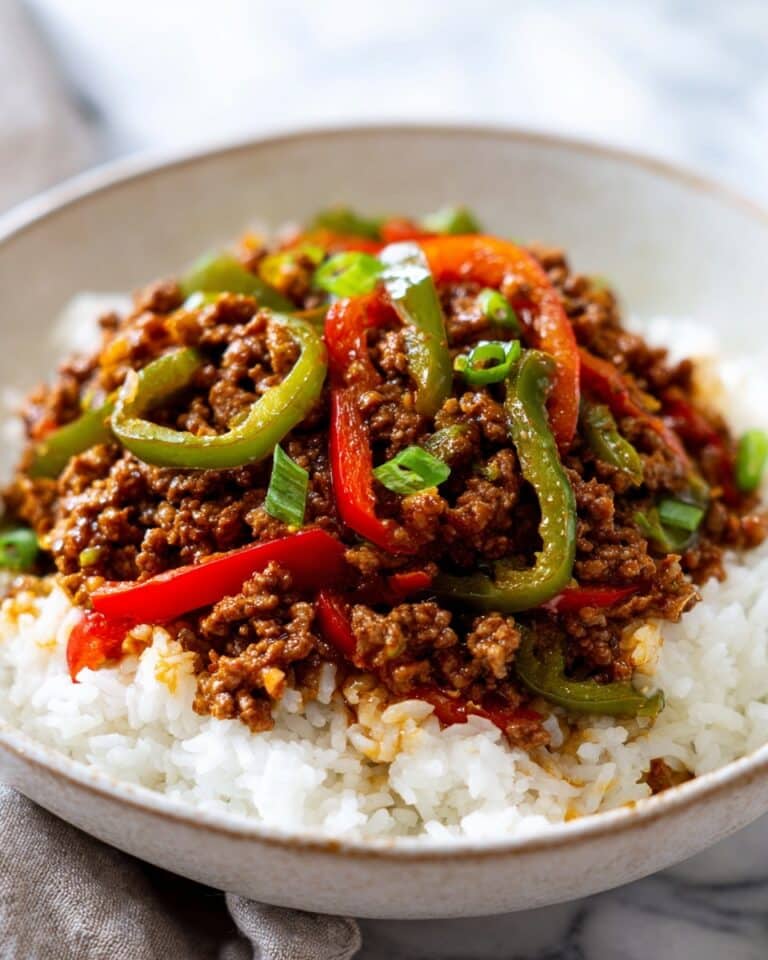Beef and Pepper Rice Bowls Recipe