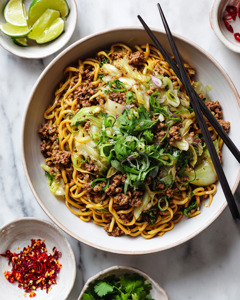 Spicy Pork and Cabbage Noodles Recipe