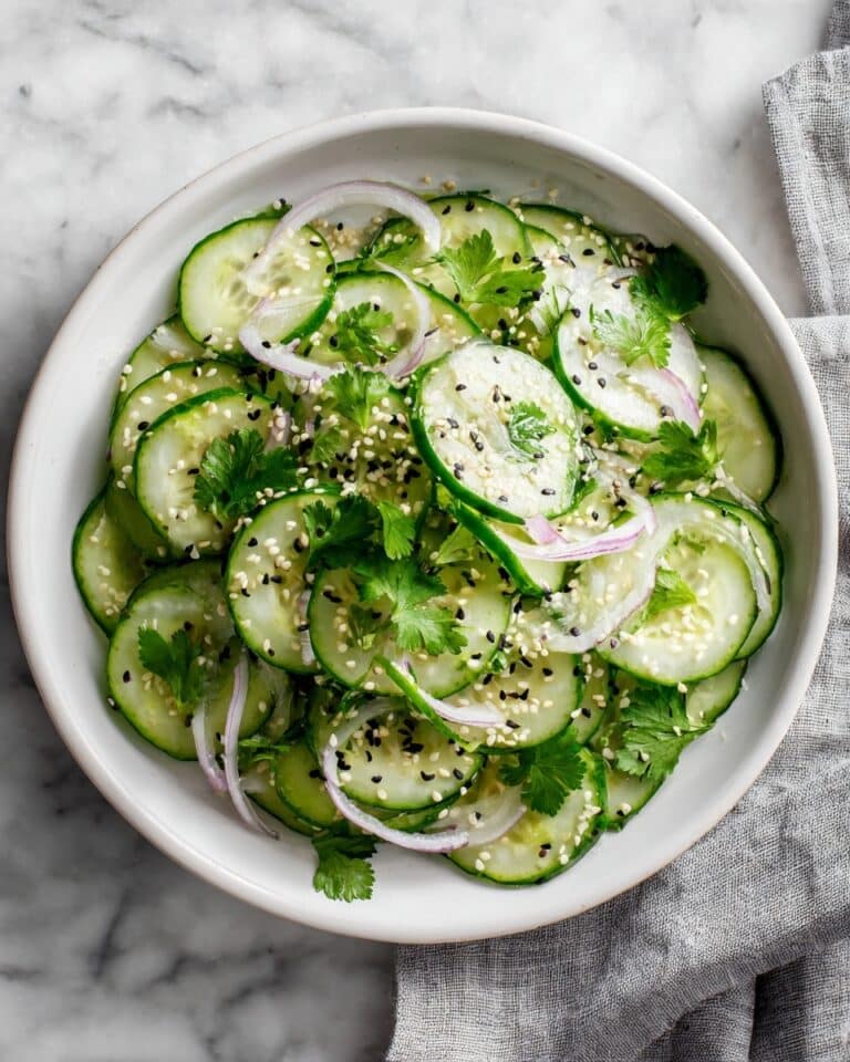 Fresh Sesame Cucumber Salad with Pickled Mustard Seeds Recipe