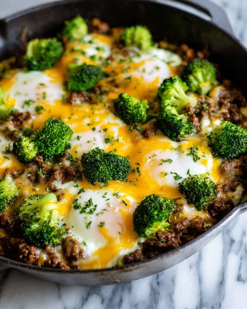 Keto Hamburger Broccoli Skillet Recipe