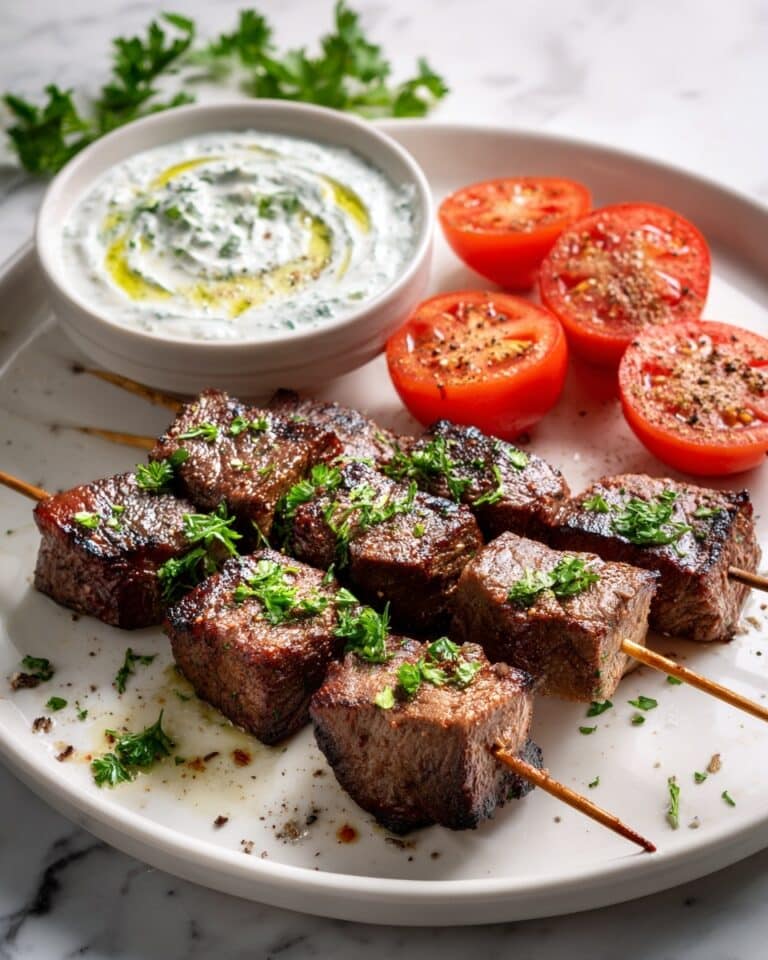 Savory Greek Beef Souvlaki Skewers with Tzatziki Bliss Recipe