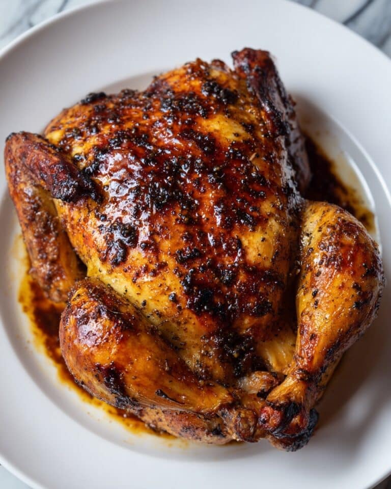 Grilled Whole Chicken with Smoky Seasoning and BBQ Glaze Recipe