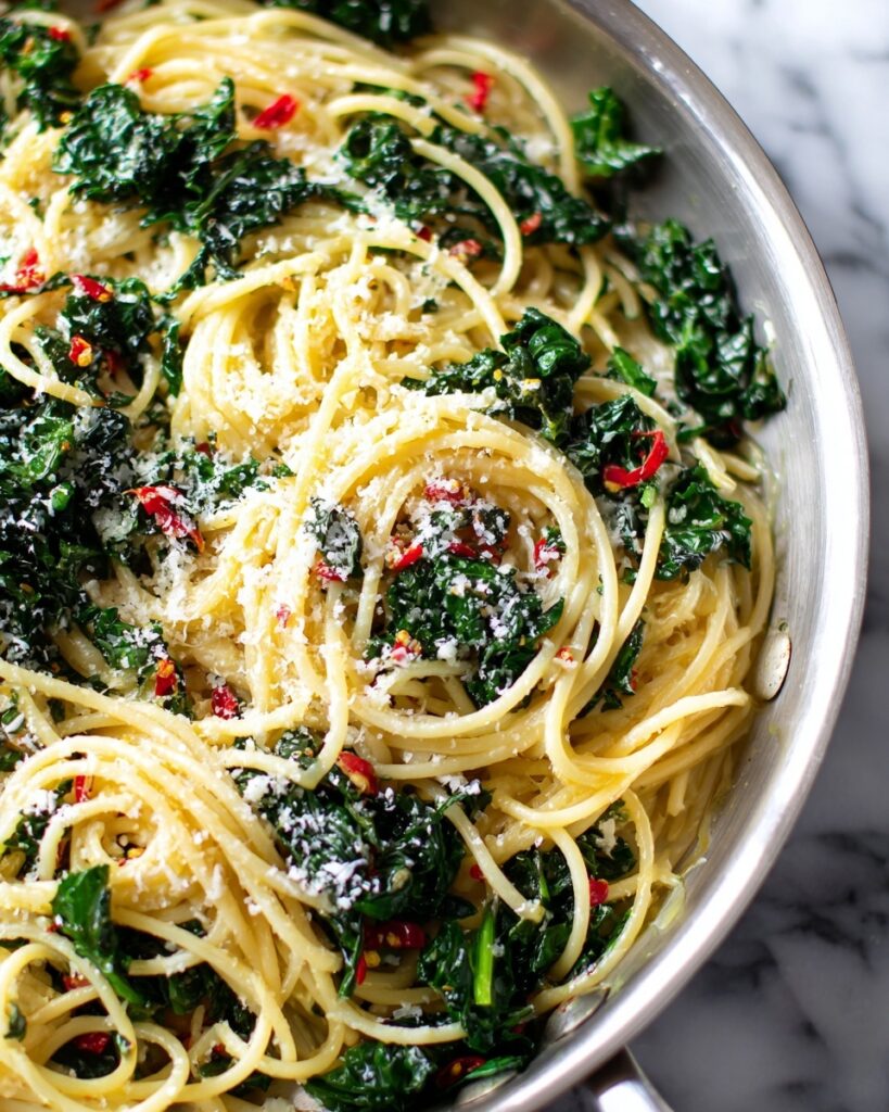 30-Minute Kale Pasta with Garlic, Parmesan, and Toasted Panko Recipe
