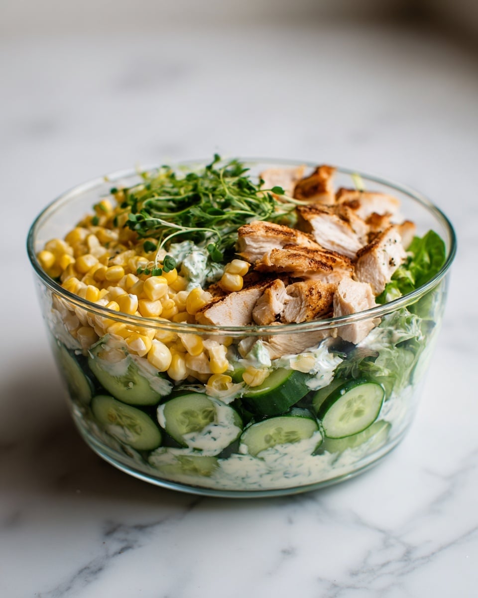 Street Corn Creamy Cucumber Chicken Salad Recipe
