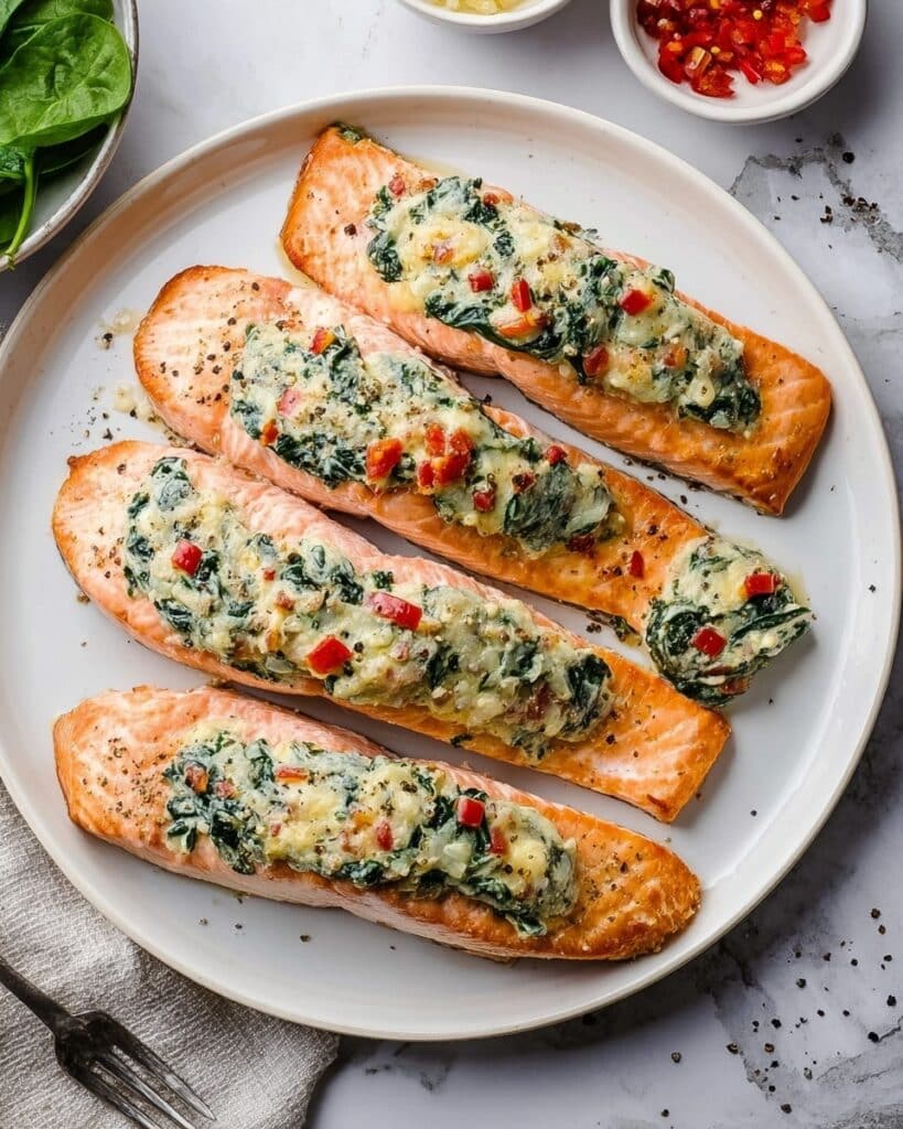 Stuffed Salmon With Spinach & Feta Recipe
