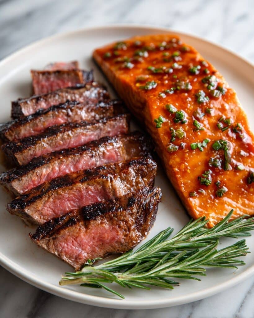 Grilled Steak with Lemon, Pineapple, and Herb Marinade Recipe