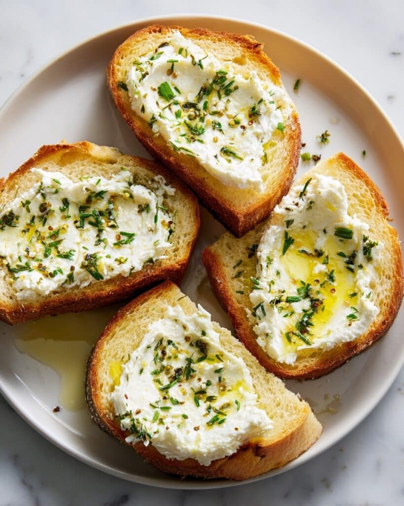 Lemon Herb Whipped Ricotta Toasts Recipe