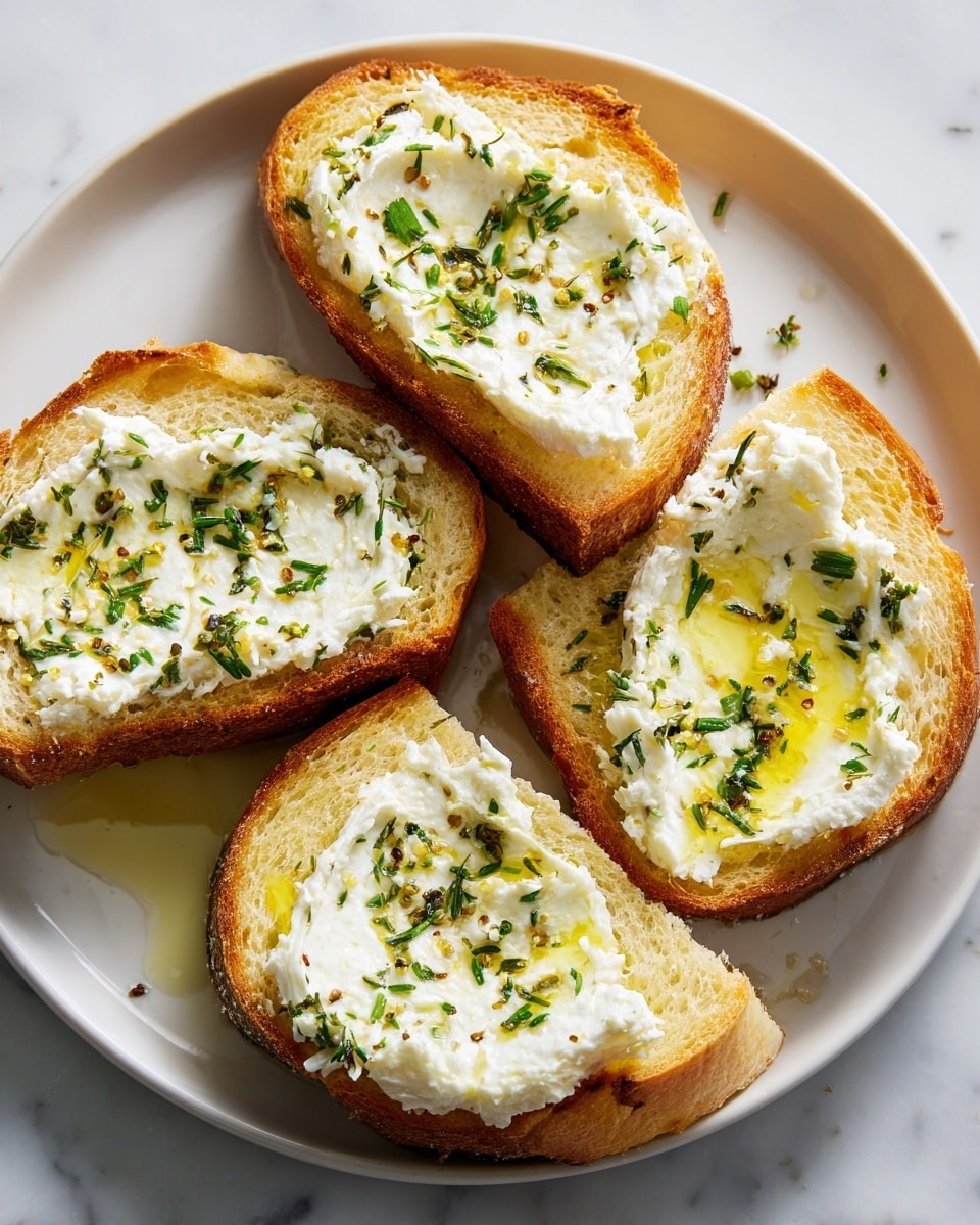 Lemon Herb Whipped Ricotta Toasts Recipe