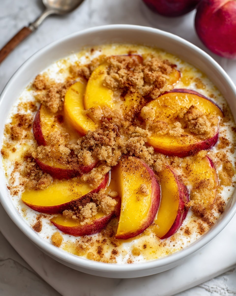 Cottage Cheese Peach Cobbler Bowl Recipe
