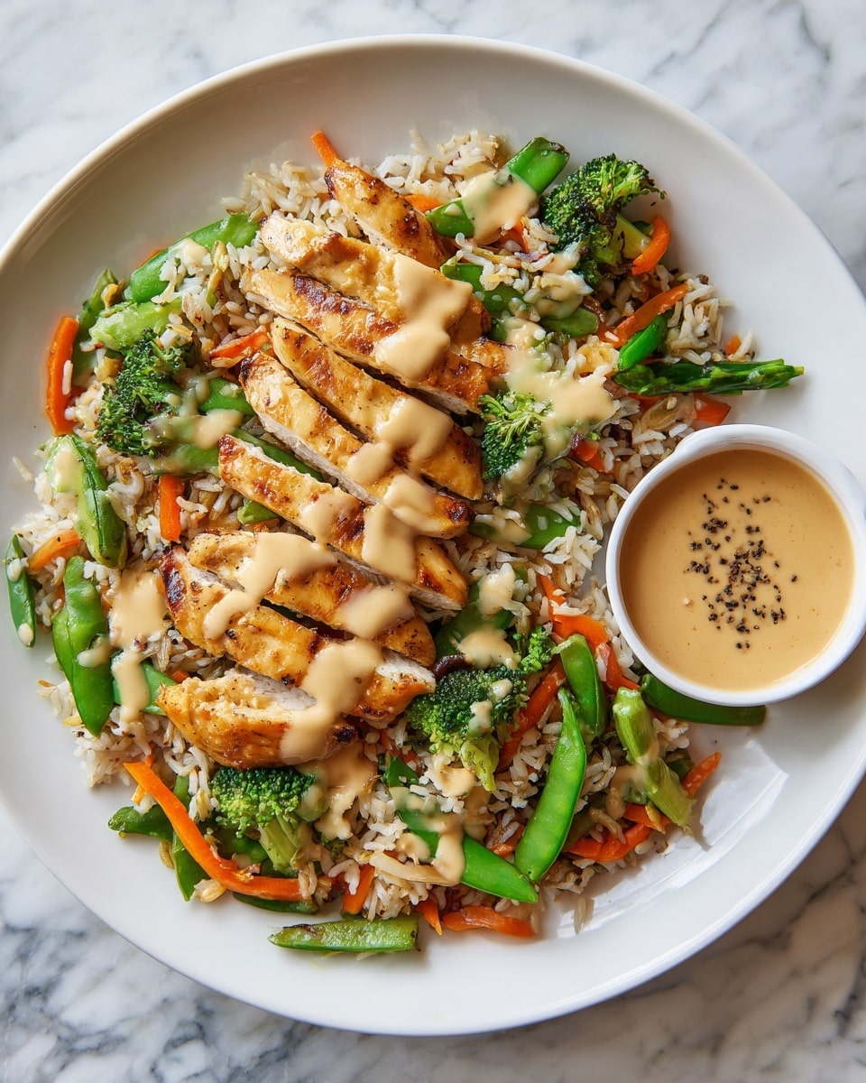 Hibachi Chicken Marinade with Stir-Fried Vegetables and Egg-Fried Rice Recipe
