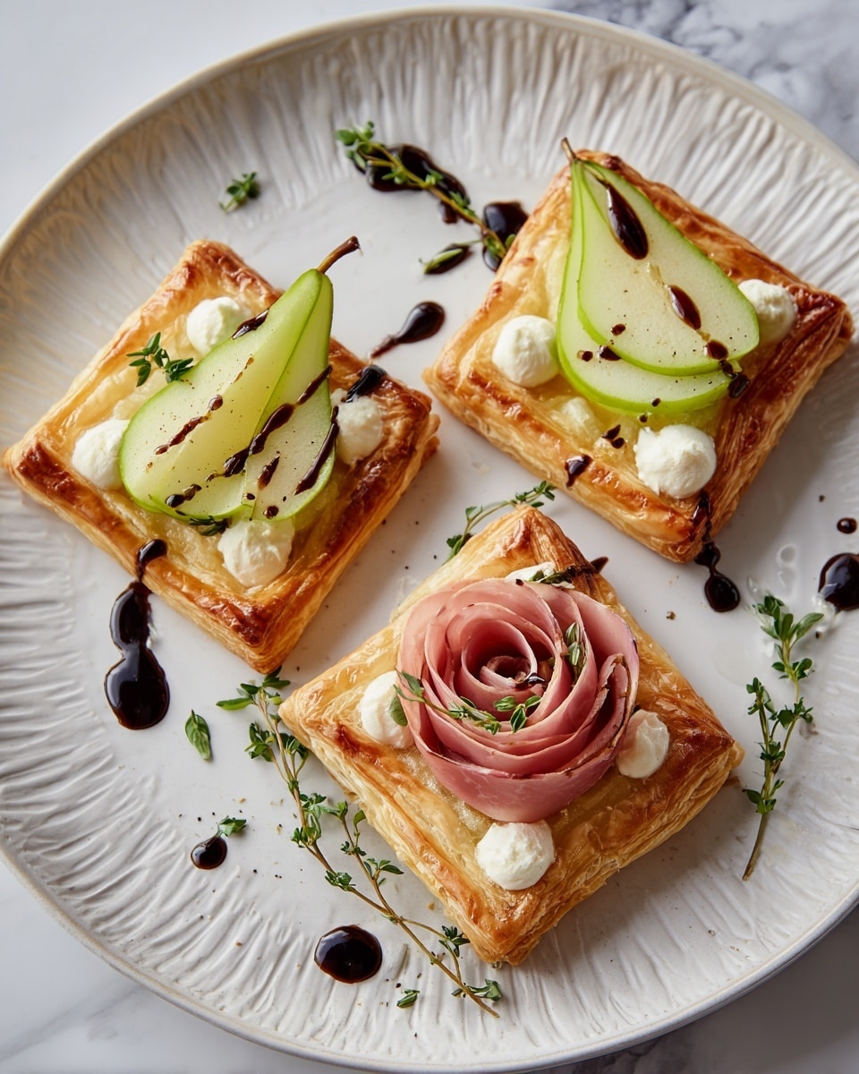 Prosciutto, Pear, and Brie Puff Pastry Tarts Recipe