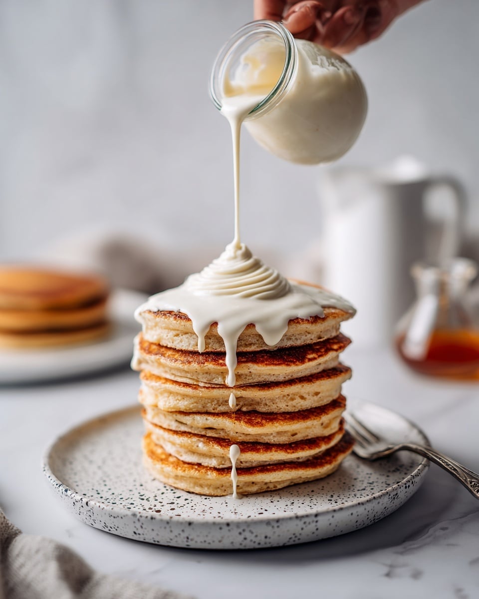 Cinnamon Roll Pancakes with Cream Cheese Glaze Recipe