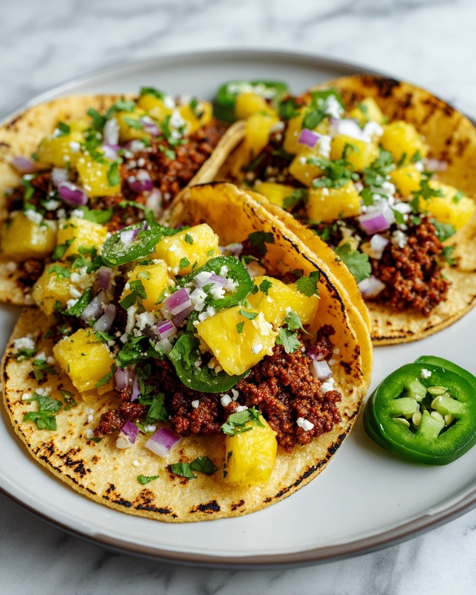 Ground Pork Tacos with Pineapple Salsa Recipe