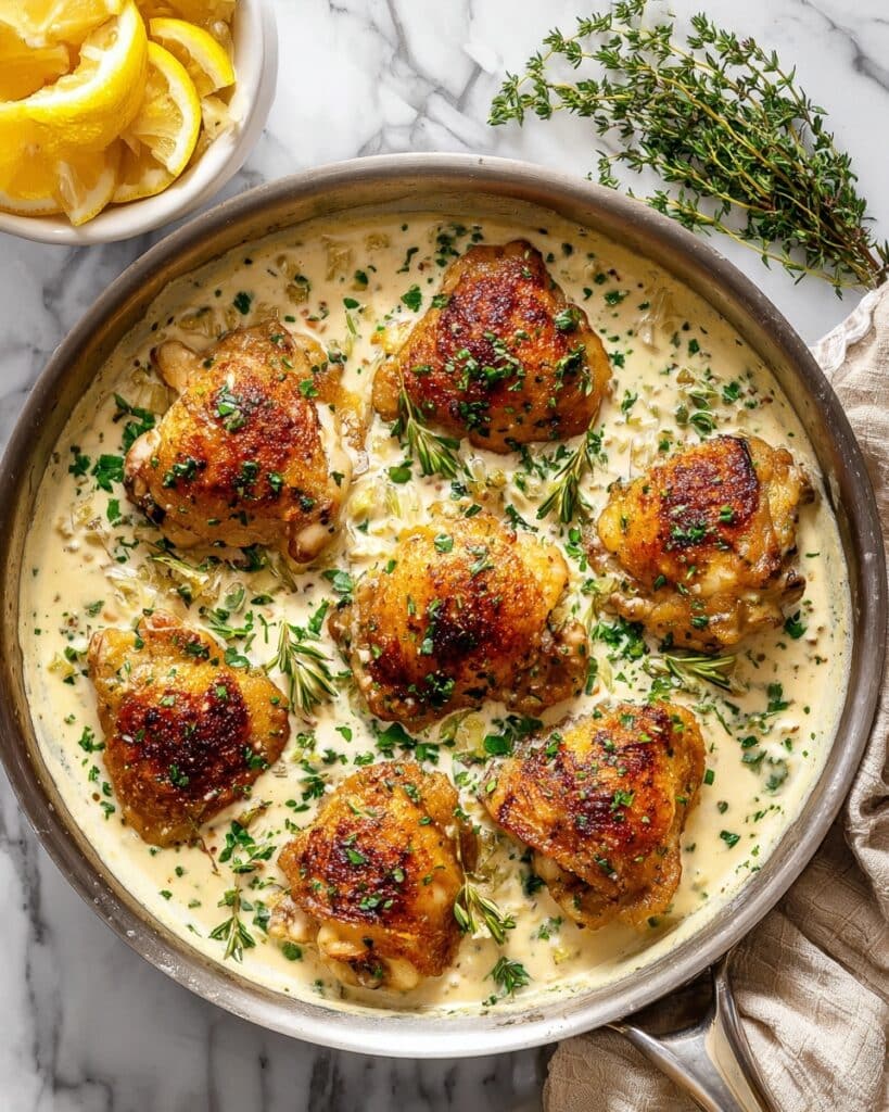 Garlic Parmesan Chicken in White Wine Cream Sauce Recipe