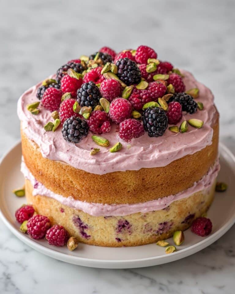 Pistachio and Blackberry Olive Oil Cake Recipe