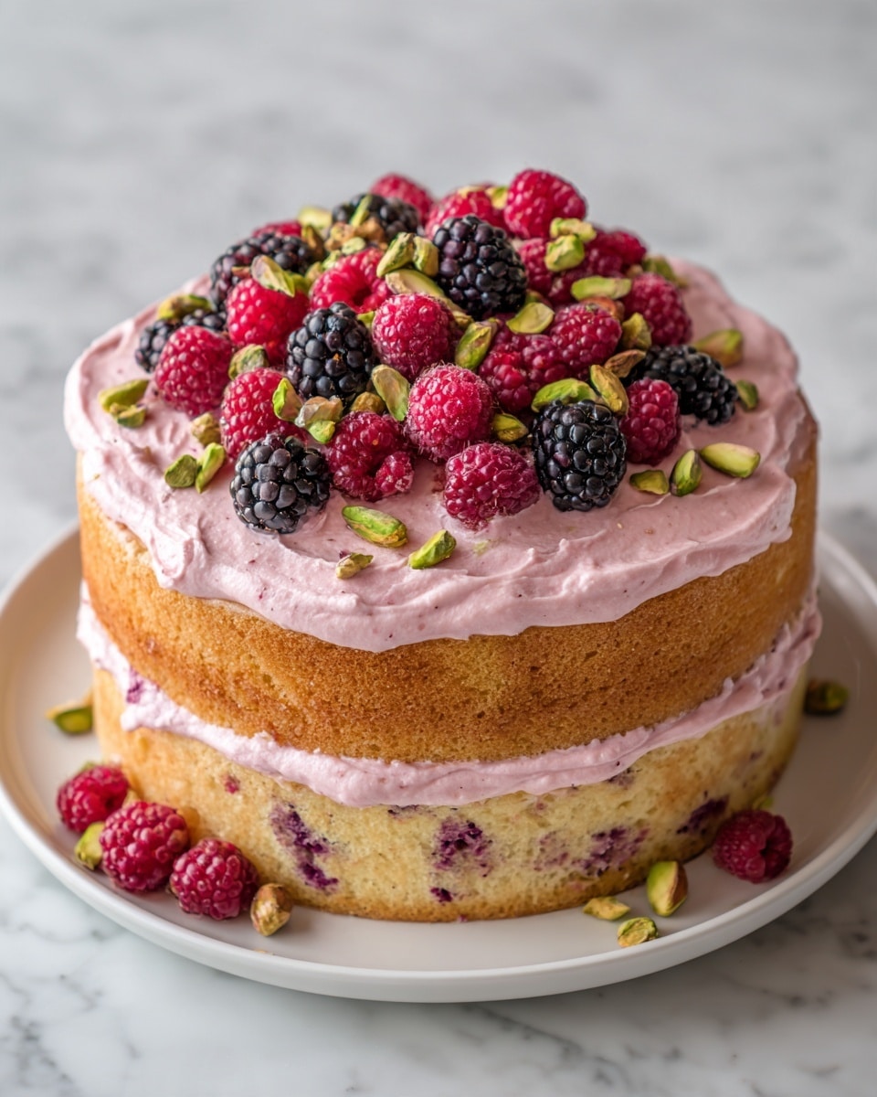 Pistachio and Blackberry Olive Oil Cake Recipe