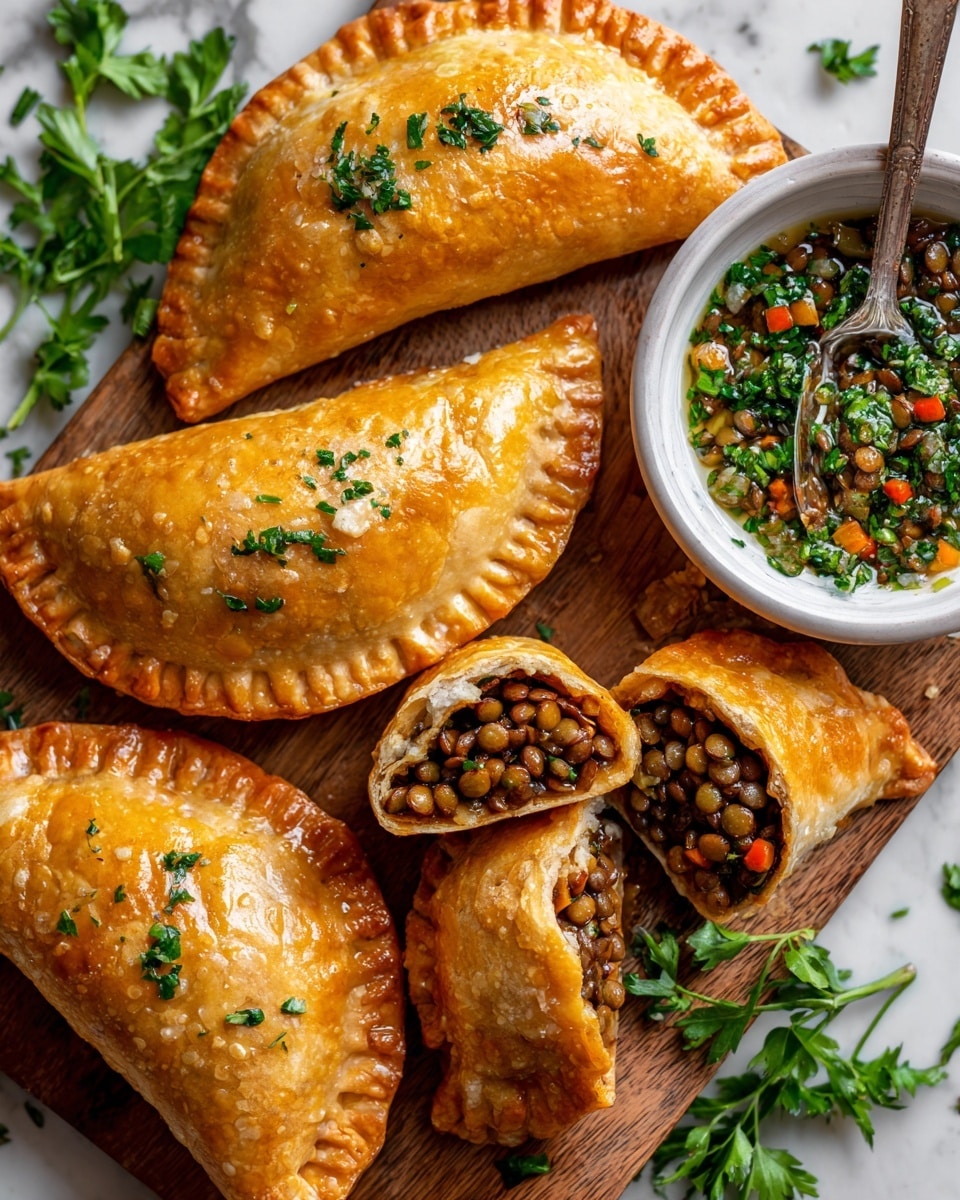 Lentil and Veggie Vegan Empanadas with Chimichurri Recipe