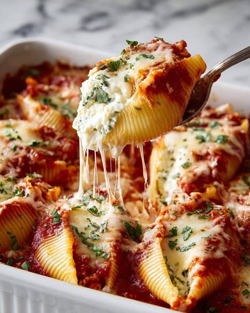 Classic Stuffed Shells with Tomato Sauce and Cheese Recipe